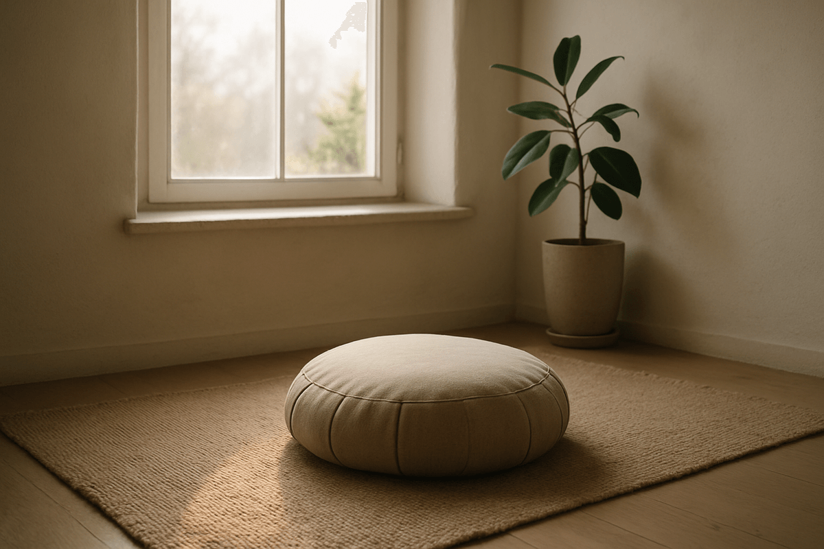 An empty wooden chair beside a window in a quiet, uncluttered room with soft morning light on a plain wall