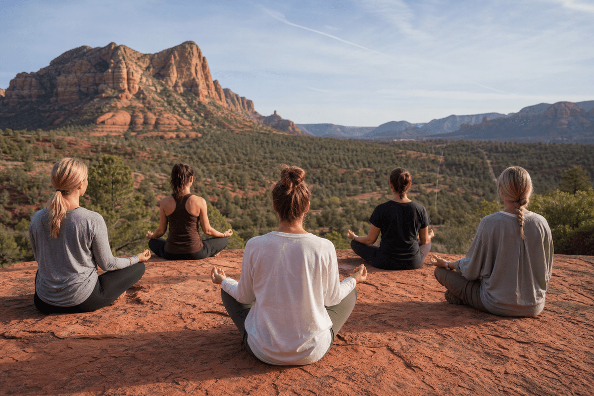 Red rock canyon landscape in Sedona at golden hour