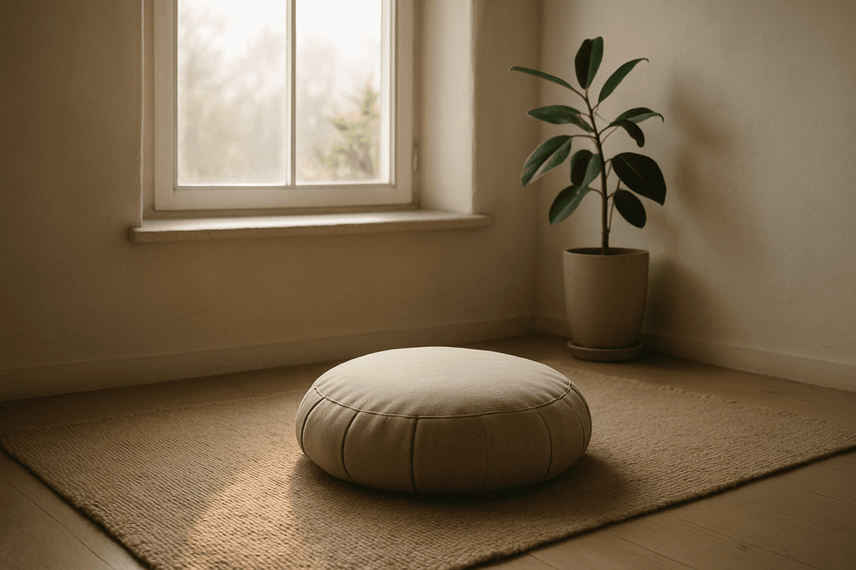 An empty wooden chair beside a window in a quiet, uncluttered room with soft morning light on a plain wall